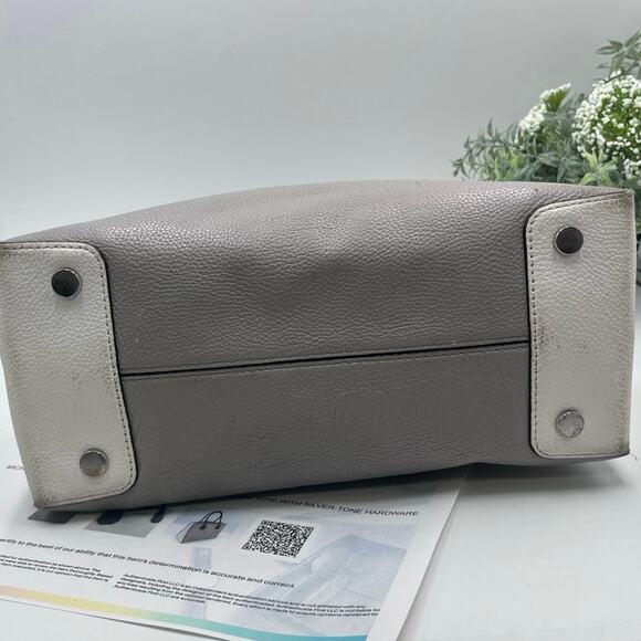 MICHAEL KORS Mercer Black Gray Cream Color-Block Saffiano Leather Tote Bag COA - Picture 15 of 16